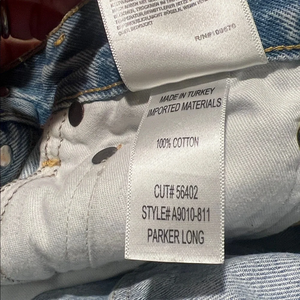 AGOLDE Parker Long Distressed Jean Shorts, Size 23